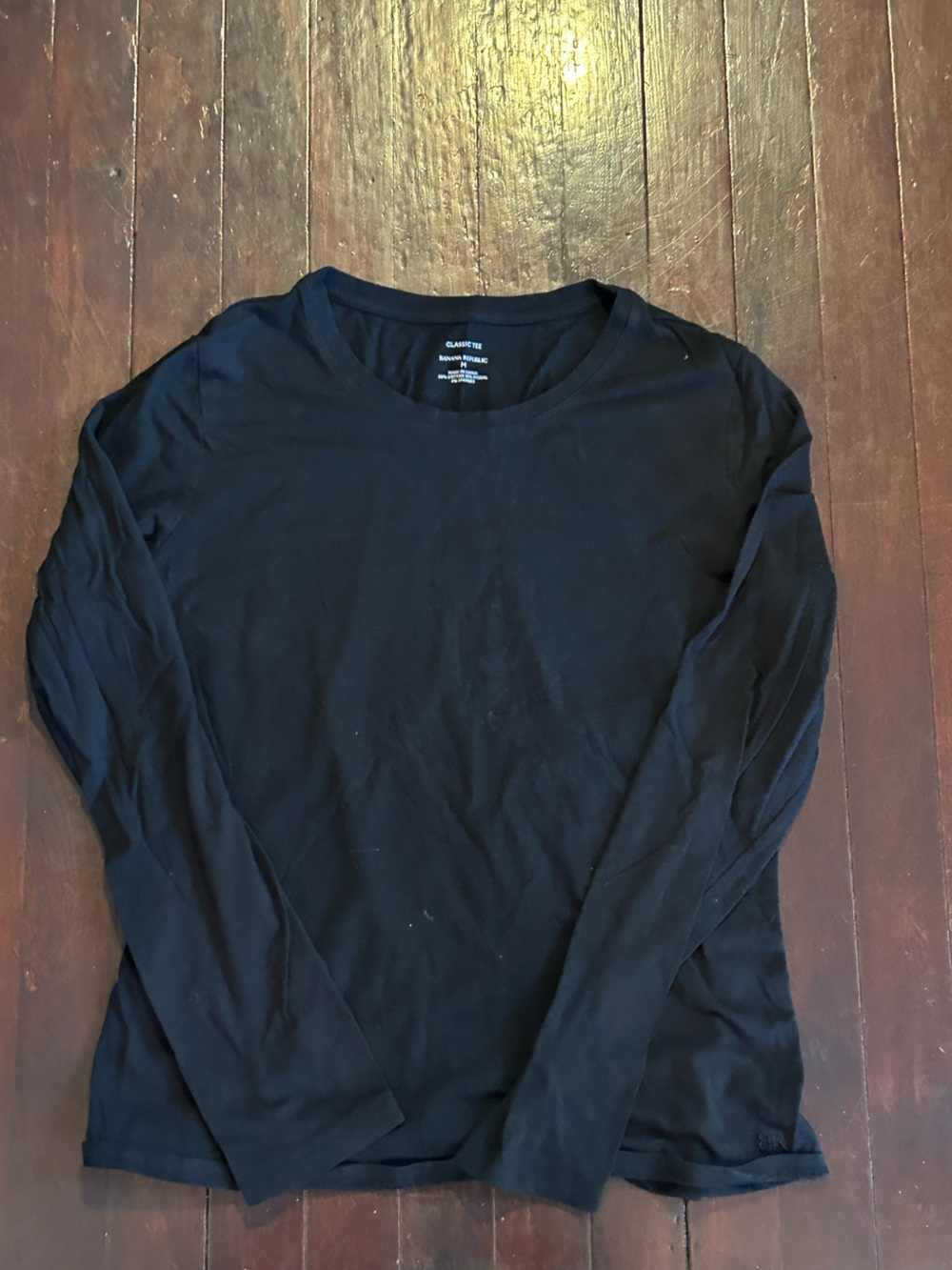 Banana Republic Classic Tee Black Long Sleeve Crewneck Jersey T-Shirt M